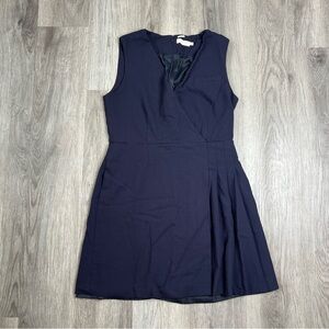 Tory Burch STRETCH SUITING DRESS 20156414 MED NAVY Blue Size 14 Wool Pockets Zip